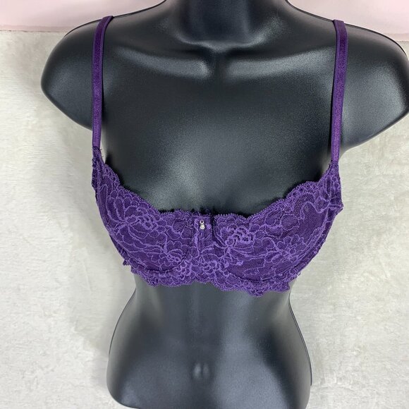 Montelle Elegant Purple Lace Bra size 32D - Picture 14 of 16